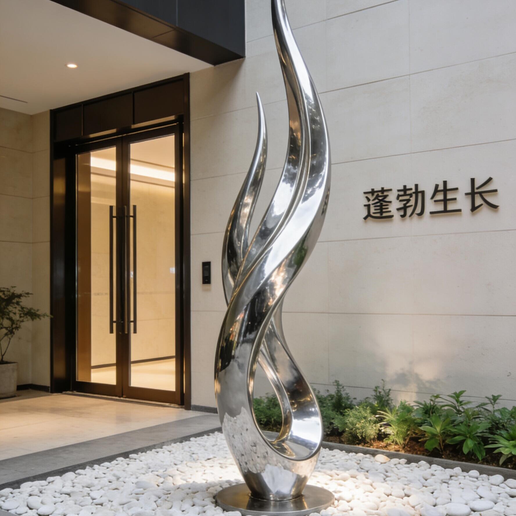 园林景观不锈钢玻璃钢雕塑定制