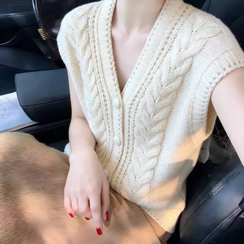 100%山羊绒马甲毛衣女加厚坎肩套头针织衫打底无袖内搭外穿冬新款