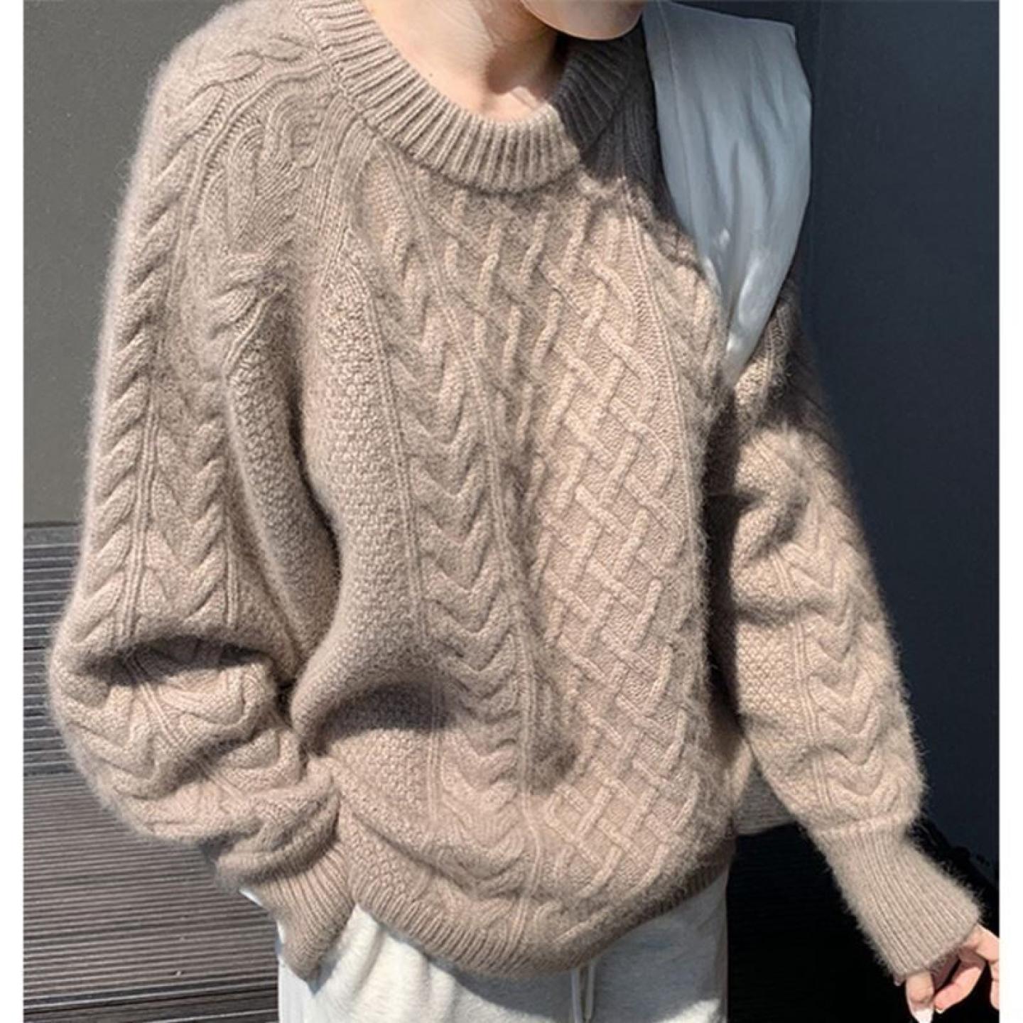 100%山羊绒套头毛衣女加厚