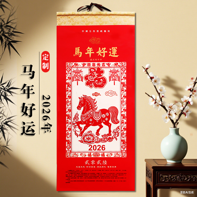 2026年马年卷轴挂历送礼佳品月历