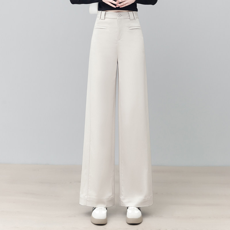 莱赛尔天丝棉窄版直筒裤女夏季薄款休闲九分裤宽松显瘦西装阔腿裤