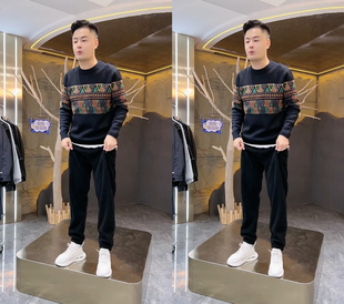 长袖 2022秋冬季 圆领毛衣帅气百搭时尚 民族风男士 男HGJDP2221 新款