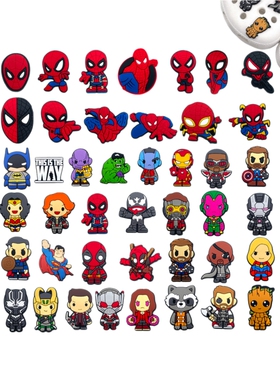 漫威DC洞洞鞋配饰卡通儿童鞋花智必星适配crocs配件DIY鞋扣单颗装