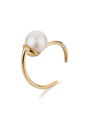 Glam Ever奇幻系列 银白色/金色鱼型开口可调节时尚戒指指环