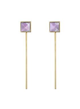 Glam Ever仿大理石紫色竖线条耳环 长款女个性气质冷淡风森系耳环