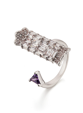 Glam Ever糖果系列银白色一见钟情设计可爱开口可调节戒指女