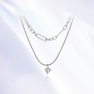 Glam 衣橱直播间 Ever双层叠戴爱心破碎项链锁骨链 所有姐姐