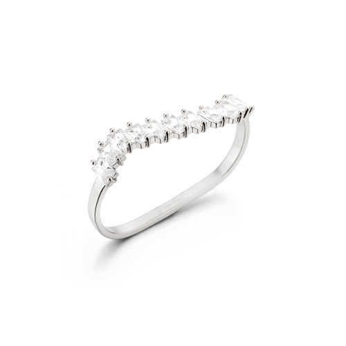 GlamEver时尚方形波浪线条指环