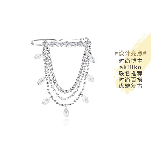 锆石链条水晶发夹仙女头饰品