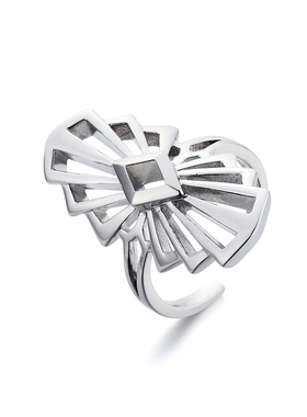 Glam Ever烟花系列 金色/银白色镂空烟花造型欧美个性金属戒指女