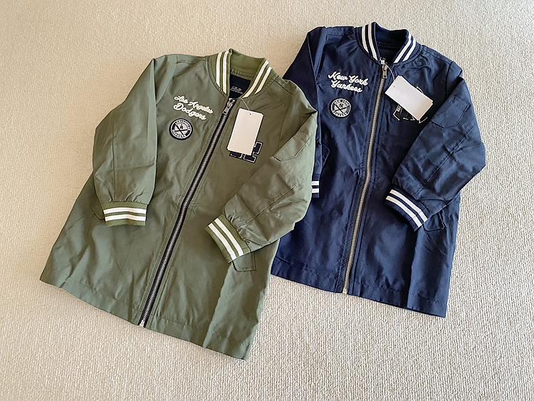 105-130码~外贸韩单春款男童中长款棒球服风衣外套