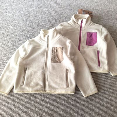 90-150码~外贸Y单春秋款男女童装 柔软摇粒绒立领拉链休闲外套