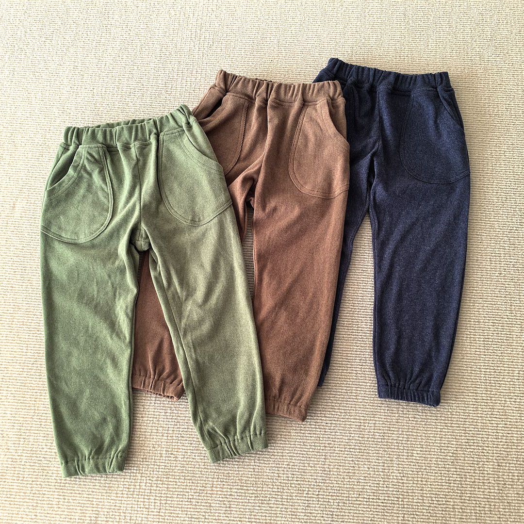 100-120码~外贸日单春秋款男女童装 柔软弹力德绒口袋休闲长裤