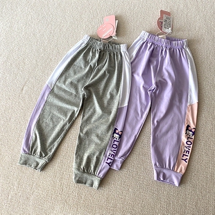 110-150码~夏装女童装 好品质纯棉氨棉凉感卡通休闲薄款长裤子