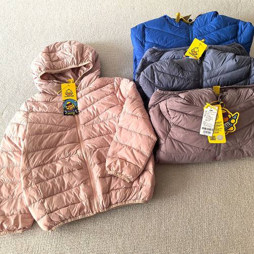 140-180码~秋冬季男女中大童装亲子 90白鸭绒轻薄连帽羽绒服