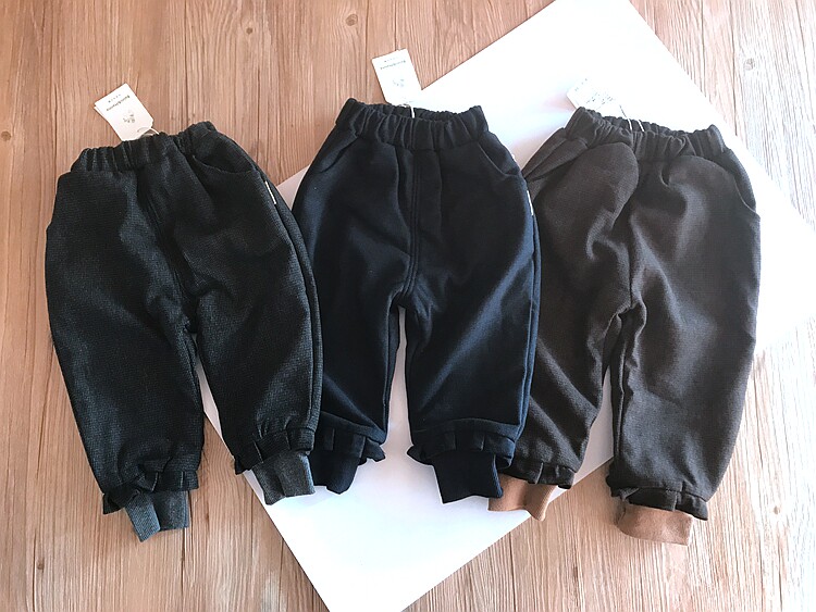 偏小~冬装新款女童装 毛呢不倒绒螺纹裤脚靴裤休闲裤 100-140码