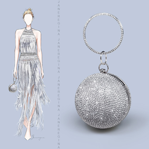 JANEREGINA走秀款满钻球形晚宴包