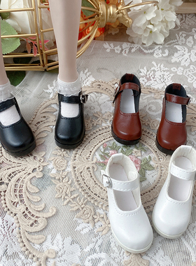 3分4分6分bjd娃鞋哑光田园鞋大头小皮鞋百搭校园制服鞋熊妹可穿