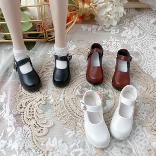 3分4分6分bjd娃鞋哑光田园鞋大头小皮鞋百搭校园制服鞋熊妹可穿