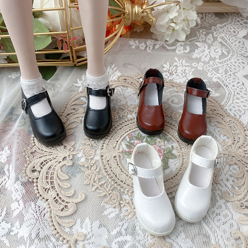 3分4分6分bjd娃鞋哑光田园鞋大头小皮鞋百搭校园制服鞋熊妹可穿