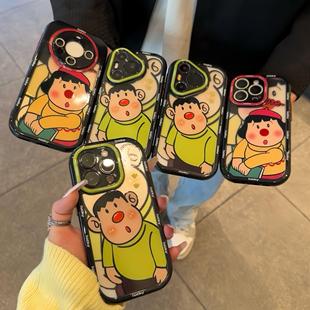 华为pura80软壳mate70趣味vivos30保护套ins风女 15新款 卡通可爱胖虎手机壳适用iPhone17 16promax情侣小米17