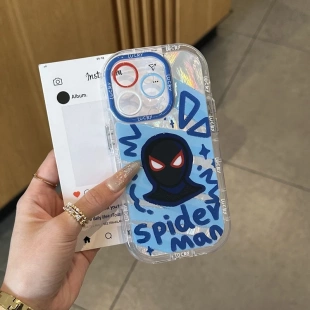 創意春日蜘蛛俠適用于iPhone16 14卡通華為pura70女mate70小眾vivos20情侶小眾保護套新 15promax軟殼小米15