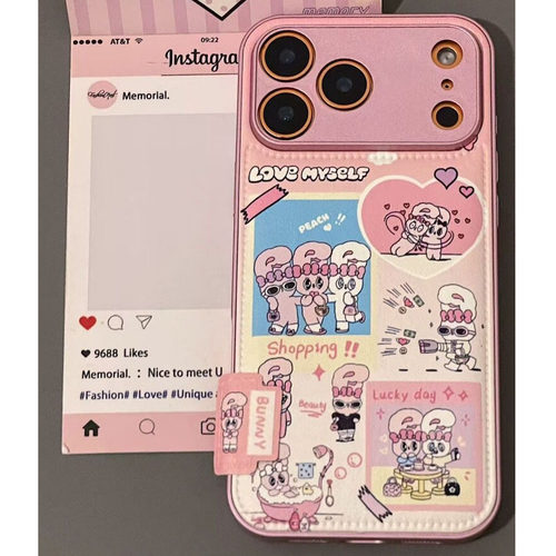 粉色艾丝乐小兔手机壳适用iPhone17/16promax秋冬苹果15/14plus新款12/13pro情侣11可爱findX8全包Reno14软壳