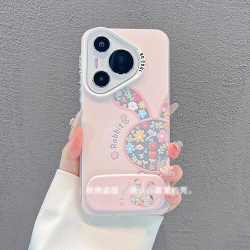 pura80粉色碎花少女心手机壳