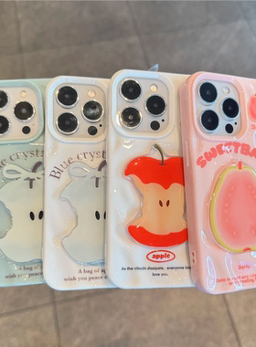 适用iPhone17/16多巴胺水果贴件diy手机壳苹果15plus高级感华为pura80/70pro新款mate70/60情侣陨石纹保护套