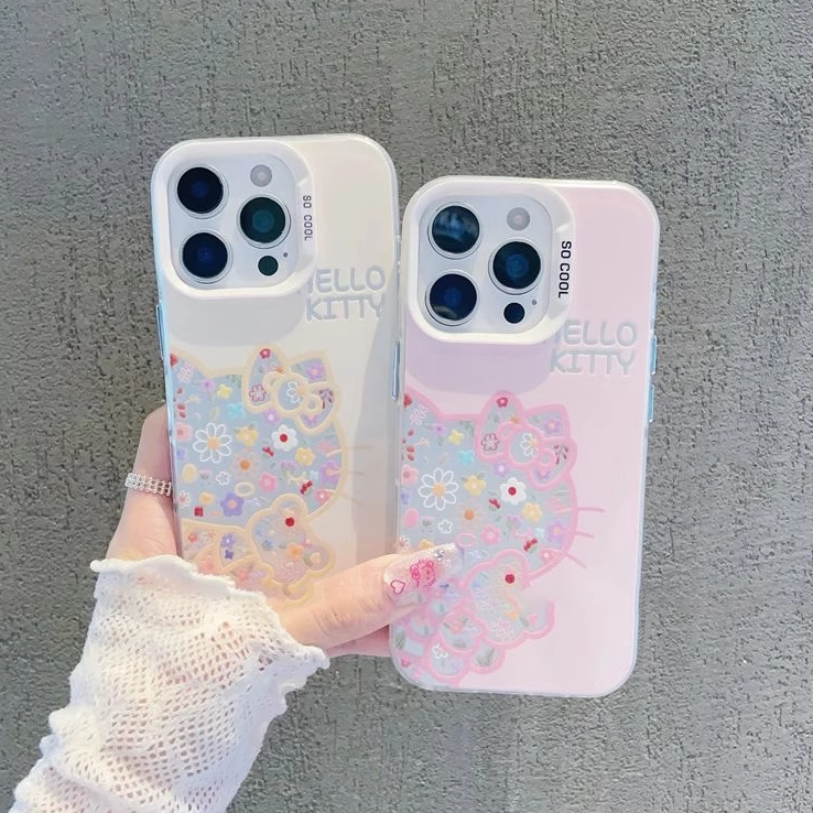 苹果17/16碎花Kitty手机壳ins风