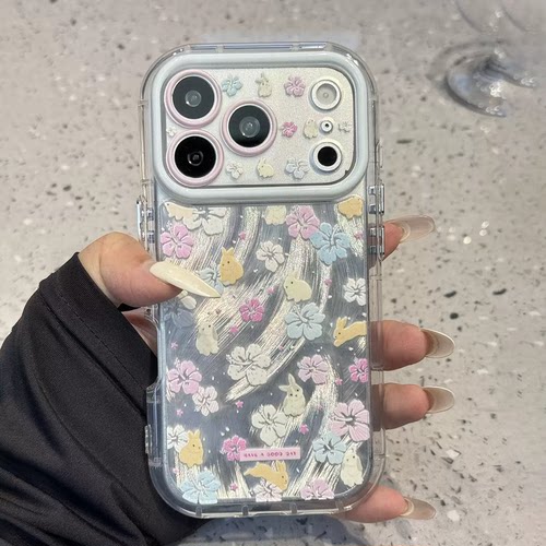 韩系碎花小兔全包防摔手机壳