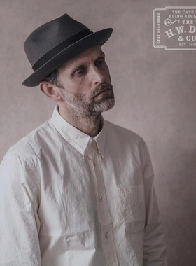 H.W.DOG PINCH日产羚羊毛蝴蝶结复古爵士礼帽短檐百搭款男女hwdog