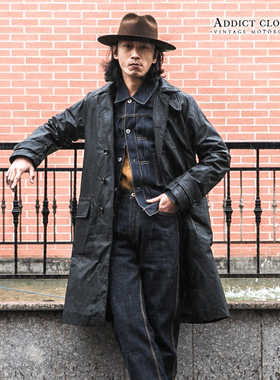 ADDICT DISPATCH COAT日产复古英军油蜡布大衣风衣外套羊毛内衬男