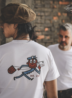 TANKZERO US元年邮差印花POCKET TEE口袋款复古圆领T恤中磅美国棉