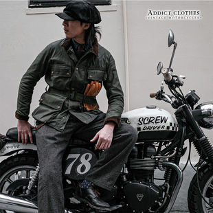 油蜡四袋机车夹克限定英国绿色 BMC日产英式 AddictClothes WAXED