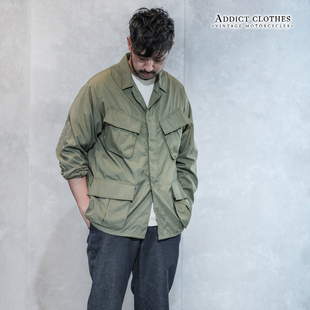 ADDICT 尼龙轻薄夹克户外透气外穿多口袋纯色日本制 SJK01典型军版