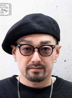 H.W.DOG BERET现货日产羊毛呢经典贝雷帽遮阳修脸男女休闲hwdog