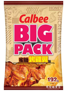 香港代购 Calbe卡乐b 激量装蜜糖烤鸡翼味薯片 BIG PACK零食192G