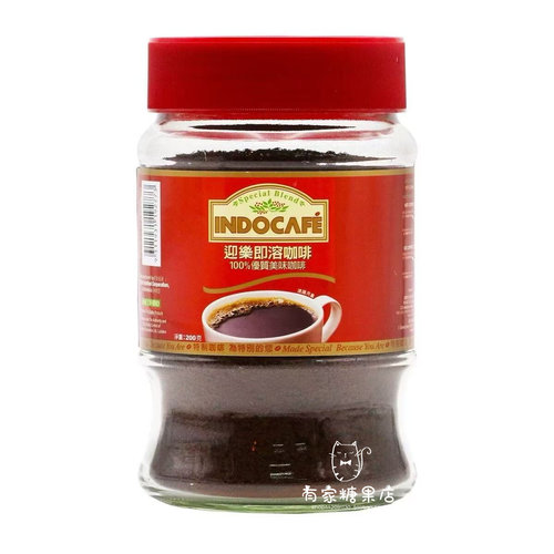 香港代购 进口Indocafe迎乐 即溶咖啡200g罐装咖啡速溶黑咖啡