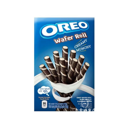 香港代购 进口OREO Wafer Roll 云呢拿卷心威化饼 盒装54g