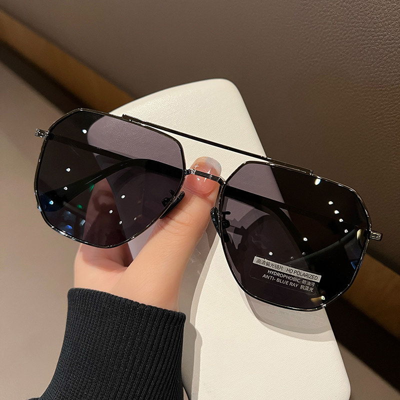 复古开车太阳镜男2024年新款大脸眼睛潮流偏光骑行驾驶墨镜潮网红