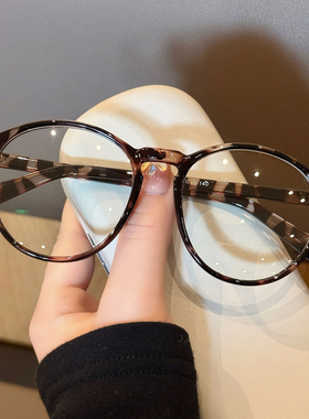TR玳瑁色大框眼镜女款近视可配