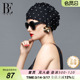 BE范德安时尚 短发大号不勒头游泳布帽子 长发手工花瓣护耳泳帽女