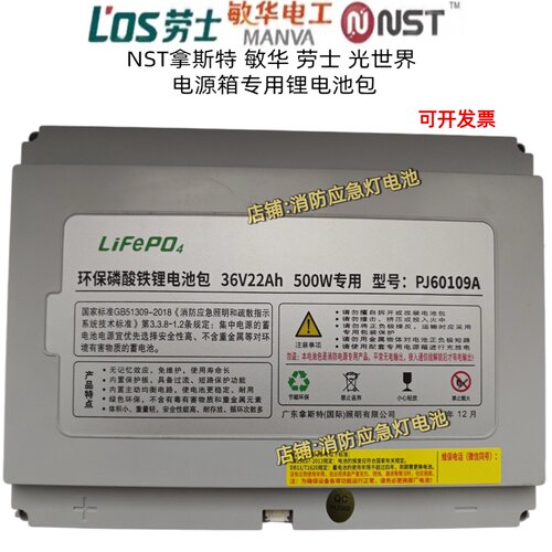 拿斯特500W专用36V22AH50012敏华电工劳士PJ60109A锂电池备用电源
