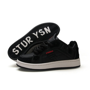 STURYSN 黑色港风复古厚底板鞋男ins小众百搭情侣休闲鞋2024新款
