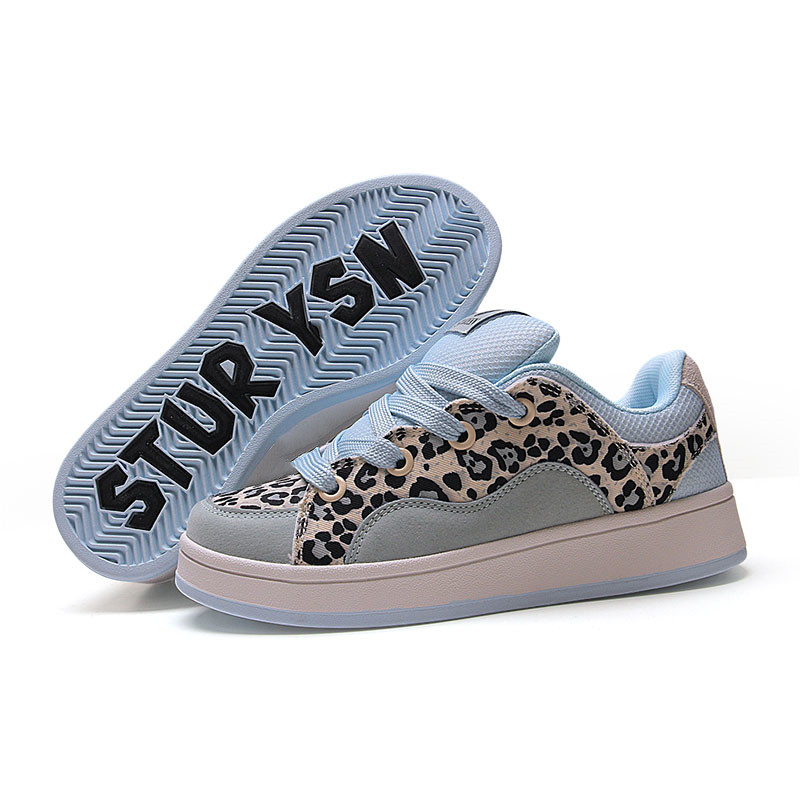 STURYSN 原创冰蓝色滑板面包鞋女ins潮韩版学院风百搭休闲板鞋子