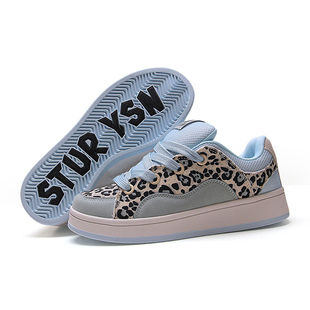 STURYSN 原创冰蓝色滑板面包鞋女ins潮韩版学院风百搭休闲板鞋子