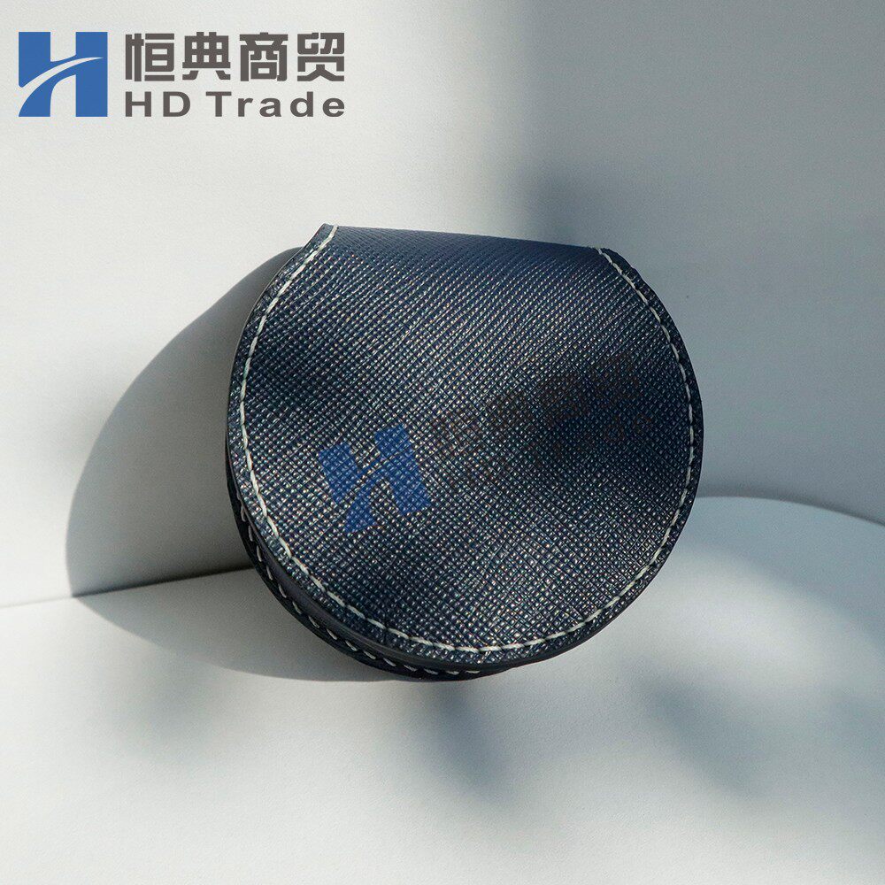 手工真皮马蹄形小包 耳机小物件收纳  恒典藤编