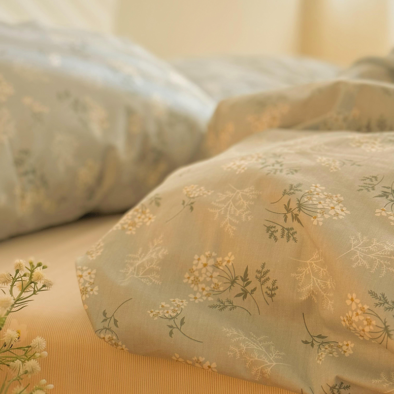 复古田园小碎花全棉单被套四件套