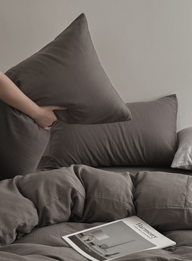 男生灰色百搭A类全棉双层纱纯棉被套单件宿舍单人被罩150x200x230